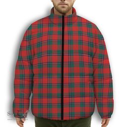 ScotsTee Shop Scottish Sinclair Modern Clan Premium Tartan Collar Down Jacket Winter White Duck Down Plaid