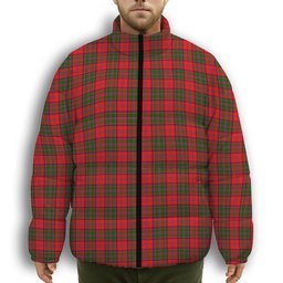 ScotsTee Shop Scottish Stewart of Appin Modern Premium Tartan Collar Down Jacket Winter White Duck Down Plaid
