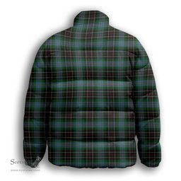 ScotsTee Shop Scottish Hyslop Hunting Premium Tartan Collar Down Jacket Winter White Duck Down Plaid