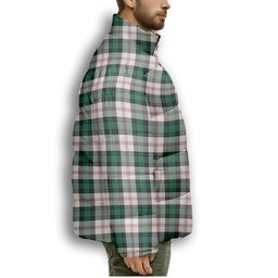 ScotsTee Shop Scottish Ross Arisaid Modern Premium Tartan Collar Down Jacket Winter White Duck Down Plaid