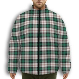 ScotsTee Shop Scottish Ross Arisaid Modern Premium Tartan Collar Down Jacket Winter White Duck Down Plaid