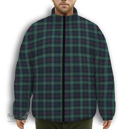 ScotsTee Shop Scottish McKenzie Modern Premium Tartan Collar Down Jacket Winter White Duck Down Plaid