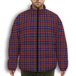 ScotsTee Shop Scottish Pennycook Modern Premium Tartan Collar Down Jacket Winter White Duck Down Plaid