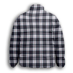 ScotsTee Shop Scottish MacRae Dress Modern Premium Tartan Collar Down Jacket Winter White Duck Down Plaid
