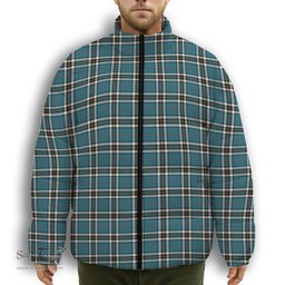 ScotsTee Shop Scottish MacTavish Dress Ancient Premium Tartan Collar Down Jacket Winter White Duck Down Plaid