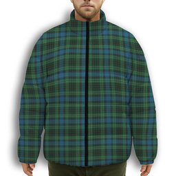 ScotsTee Shop Scottish O'Connor Premium Tartan Collar Down Jacket Winter White Duck Down Plaid