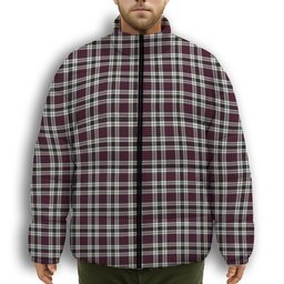ScotsTee Shop Scottish Little Dress Modern Premium Tartan Collar Down Jacket Winter White Duck Down Plaid