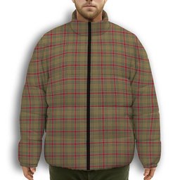 ScotsTee Shop Scottish Sutherland of Duffus Premium Tartan Collar Down Jacket Winter White Duck Down Plaid