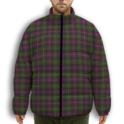 ScotsTee Shop Scottish Hargis Premium Tartan Collar Down Jacket Winter White Duck Down Plaid