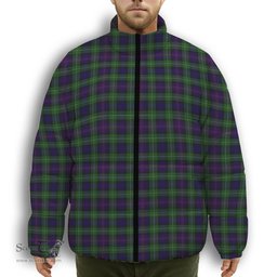 ScotsTee Shop Scottish Rankin Dalgleish Premium Tartan Collar Down Jacket Winter White Duck Down Plaid