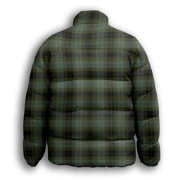 ScotsTee Shop Scottish MacIver Family Premium Tartan Collar Down Jacket Winter White Duck Down Plaid