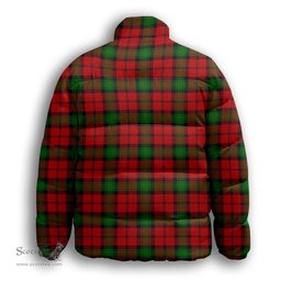 ScotsTee Shop Scottish Kerr Premium Tartan Collar Down Jacket Winter White Duck Down Plaid