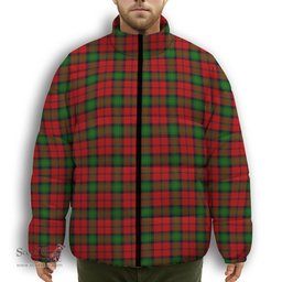 ScotsTee Shop Scottish Kerr Premium Tartan Collar Down Jacket Winter White Duck Down Plaid