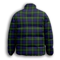 ScotsTee Shop Scottish Paterson Dalgleish Version Premium Tartan Collar Down Jacket Winter White Duck Down Plaid