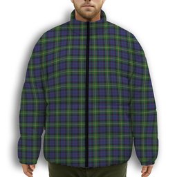 ScotsTee Shop Scottish Paterson Dalgleish Version Premium Tartan Collar Down Jacket Winter White Duck Down Plaid