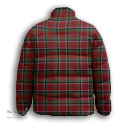 ScotsTee Shop Scottish Graham Red Premium Tartan Collar Down Jacket Winter White Duck Down Plaid