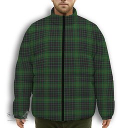 ScotsTee Shop Scottish McAuley Hunting Premium Tartan Collar Down Jacket Winter White Duck Down Plaid