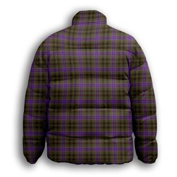 ScotsTee Shop Scottish Yew Thistle Premium Tartan Collar Down Jacket Winter White Duck Down Plaid