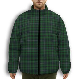 ScotsTee Shop Scottish Linden Premium Tartan Collar Down Jacket Winter White Duck Down Plaid