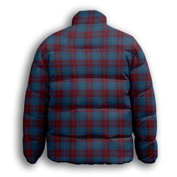 ScotsTee Shop Scottish Reagan Premium Tartan Collar Down Jacket Winter White Duck Down Plaid