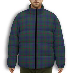 ScotsTee Shop Scottish Laurie Premium Tartan Collar Down Jacket Winter White Duck Down Plaid