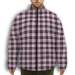 ScotsTee Shop Scottish McPherson Hunting Modern Premium Tartan Collar Down Jacket Winter White Duck Down Plaid