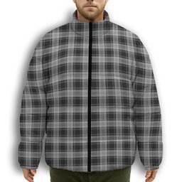 ScotsTee Shop Scottish Glendinning Premium Tartan Collar Down Jacket Winter White Duck Down Plaid