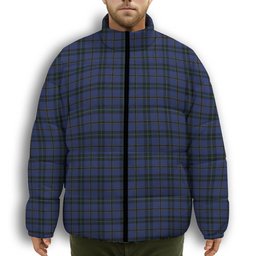 ScotsTee Shop Scottish Hope Weir Premium Tartan Collar Down Jacket Winter White Duck Down Plaid
