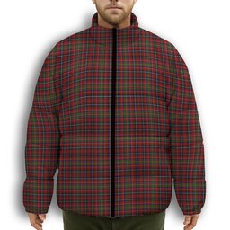 ScotsTee Shop Scottish Innes 1 Premium Tartan Collar Down Jacket Winter White Duck Down Plaid