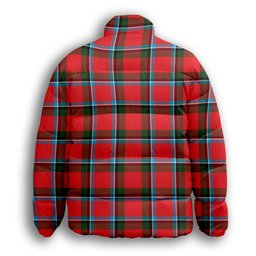 ScotsTee Shop Scottish Sinclair Modern Premium Tartan Collar Down Jacket Winter White Duck Down Plaid