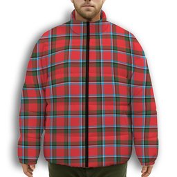ScotsTee Shop Scottish Sinclair Modern Premium Tartan Collar Down Jacket Winter White Duck Down Plaid