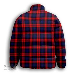 ScotsTee Shop Scottish McCracken Premium Tartan Collar Down Jacket Winter White Duck Down Plaid