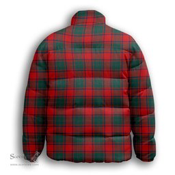 ScotsTee Shop Scottish McPhail Blue Bands Modern Premium Tartan Collar Down Jacket Winter White Duck Down Plaid