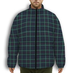ScotsTee Shop Scottish Stephenson Hunting Modern Premium Tartan Collar Down Jacket Winter White Duck Down Plaid