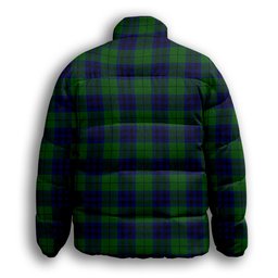 ScotsTee Shop Scottish Keith Modern Premium Tartan Collar Down Jacket Winter White Duck Down Plaid