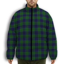ScotsTee Shop Scottish Keith Modern Premium Tartan Collar Down Jacket Winter White Duck Down Plaid