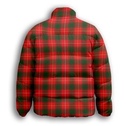 ScotsTee Shop Scottish MacPhee Modern Premium Tartan Collar Down Jacket Winter White Duck Down Plaid