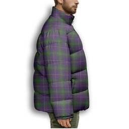 ScotsTee Shop Scottish Hay of Megginch Premium Tartan Collar Down Jacket Winter White Duck Down Plaid