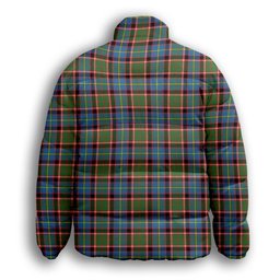 ScotsTee Shop Scottish Glass Premium Tartan Collar Down Jacket Winter White Duck Down Plaid