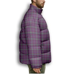 ScotsTee Shop Scottish Regan Premium Tartan Collar Down Jacket Winter White Duck Down Plaid