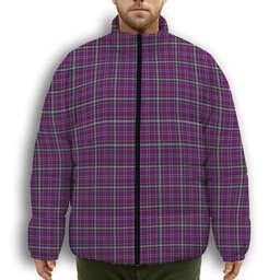 ScotsTee Shop Scottish Regan Premium Tartan Collar Down Jacket Winter White Duck Down Plaid