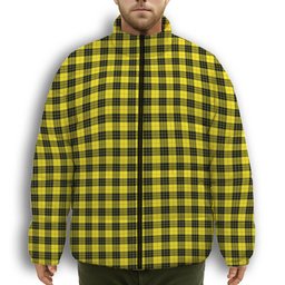 ScotsTee Shop Scottish McLeod of Lewis Modern Premium Tartan Collar Down Jacket Winter White Duck Down Plaid