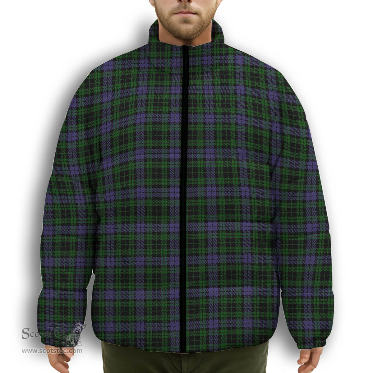 ScotsTee Shop Scottish Keith McCormick Premium Tartan Collar Down Jacket Winter White Duck Down Plaid