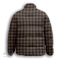 ScotsTee Shop Scottish Sutherland Weathered Premium Tartan Collar Down Jacket Winter White Duck Down Plaid