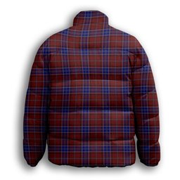 ScotsTee Shop Scottish Hudson Premium Tartan Collar Down Jacket Winter White Duck Down Plaid