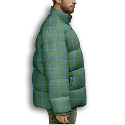 ScotsTee Shop Scottish Turnbull Hunting Ancient Clan Premium Tartan Collar Down Jacket Winter White Duck Down Plaid