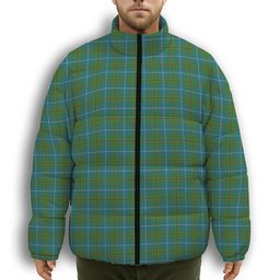 ScotsTee Shop Scottish Turnbull Hunting Ancient Clan Premium Tartan Collar Down Jacket Winter White Duck Down Plaid