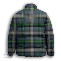 ScotsTee Shop Scottish McDowell Premium Tartan Collar Down Jacket Winter White Duck Down Plaid