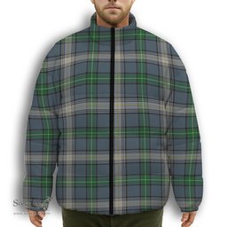 ScotsTee Shop Scottish McDowell Premium Tartan Collar Down Jacket Winter White Duck Down Plaid