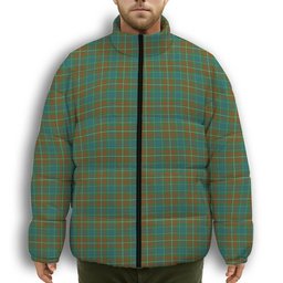 ScotsTee Shop Scottish McConnell Ancient Premium Tartan Collar Down Jacket Winter White Duck Down Plaid